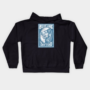 Blue Line Tattoo La Crosse WI Lion Head Logo Kids Hoodie